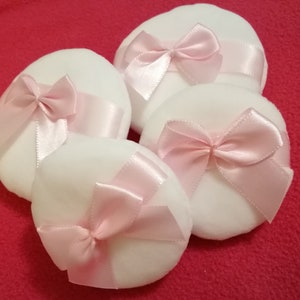 1pcs 55mm/70mm Pink Ribbon Powder Puff Thick White Powder Puff Thick ...