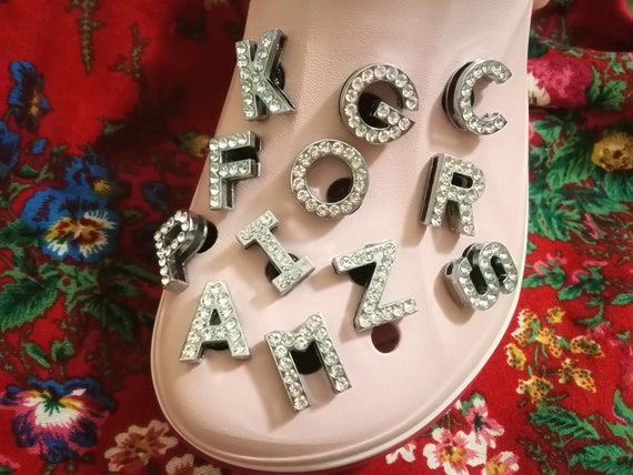 20mm Large Diamond Letter Crocs Shoe Charms Bling Crocs Shoe