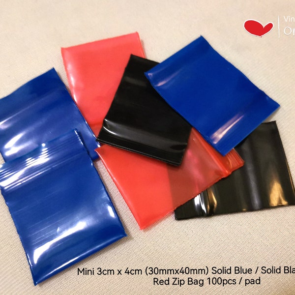 Mini 30mmx40mm Blue Zip Bag 3cmx4cm 100pcs Red Zip Bag Small Black Zip Bag Small Zip Bag Reusable Zip Bag Tiny Parts Storage Recyclable Bag