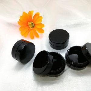 Mini Sample Box 1gm/0.03oz Plastic Black Empty Bottle Cosmetic Box Empty Round Plastic Bottle Mini Lip Balm Bottle Mini Cosmetic Storage Box image 6