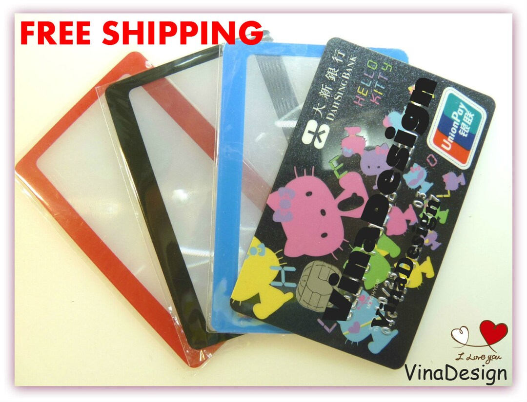 FREE Shipping Plastic Slim Card Shape Magnifier Hand Held 3X Magnifier