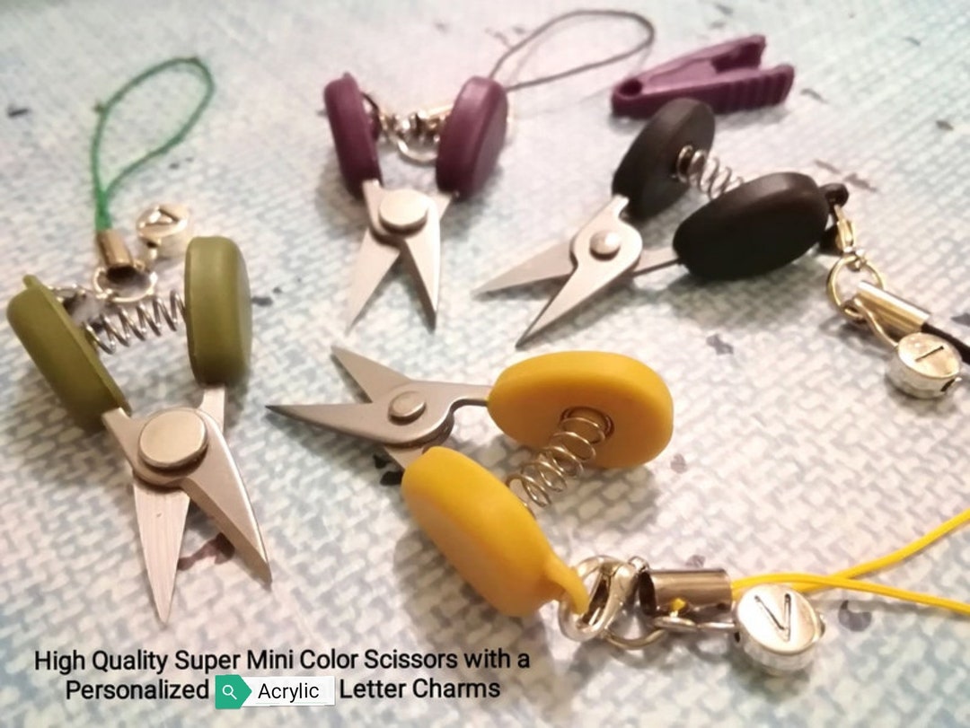 Super Mini Color Scissors W/ Personalized Mini Silver Letter Charms