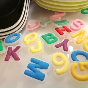 A-Z Fluorescent Letter Shoes Charm Colorful Shoe Charm Soft Letter Crocs Charm Plastic Alphabets Shoes Charms Fluorescent Numeric Shoe Charm