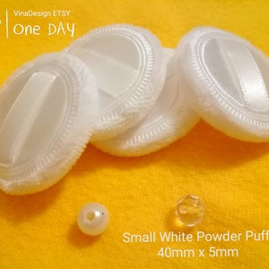 2pcs 40mm Small White Powder Puff Dry Powder Puff Small Powder Puff Makeup Powder Puff Cosmetic Puff Thick White Powder Puff Baby Sponge