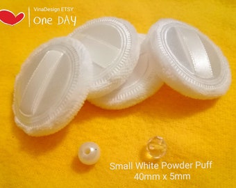 2pcs 40mm Small White Powder Puff Dry Powder Puff Small Powder Puff Makeup Powder Puff Cosmetic Puff Thick White Powder Puff Baby Sponge