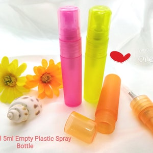 LESS 50% 139 pcs Colorful 5ml Small Spray Bottle Plastic Bottle Orange Spray Bottle Yellow Spray Bottle Fragrance Spray Bottle Hot Pink Tube