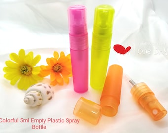 LESS 50% 139 pcs Colorful 5ml Small Spray Bottle Plastic Bottle Orange Spray Bottle Yellow Spray Bottle Fragrance Spray Bottle Hot Pink Tube