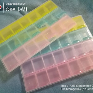 FREE SHIPPING 1 pcs 21 Grid Colorful Pills Box  Plastic Colorful Pills Storage Box Medicine Storage Box Colorful Pills Box Travel Pills Box