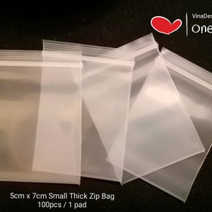 5cm x 7cm Small Thick Zip Bag 100pcs Storage Plastic Bag Reusable Plastic Bag Storage Bag Small Zip Bag Parts Storage Bag Powder Storage Bag