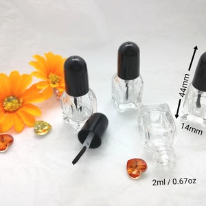 Mini 2ml Thick Glass Empty Nail Polish Bottle Small Square Nail Polish Bottle Mini Nail Polish Bottle Mini Doll Glass Nail Polish Bottle