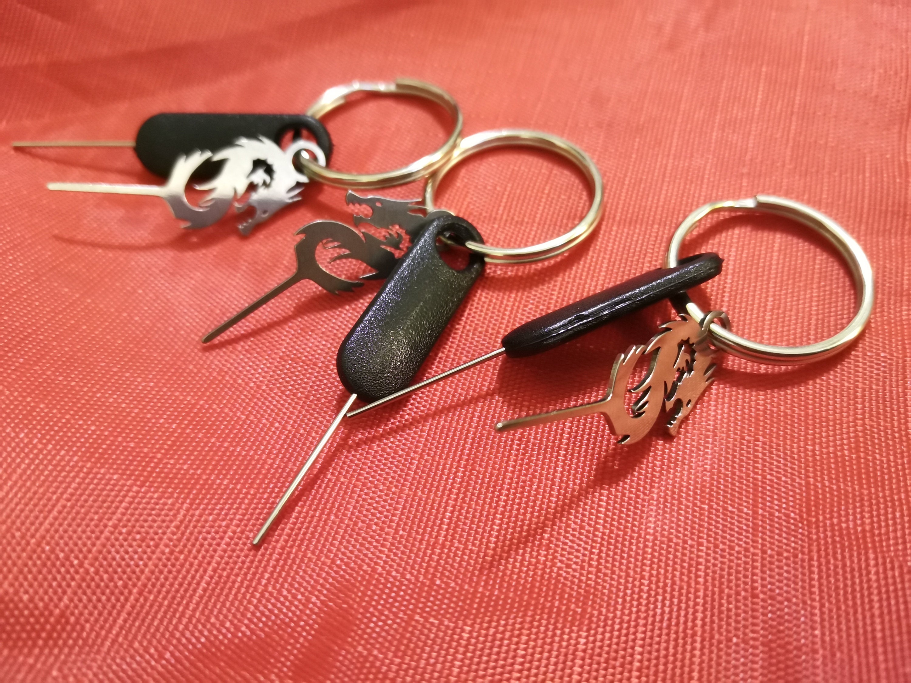 Sim Card Keychain Dragon Shape Stainless Steel Hard and Super Long Sim Card Opener ...