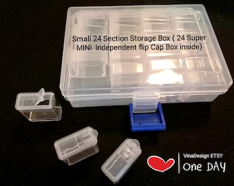 Small 24 Section Storage Box Parts Case Plastic Box Accessory Box 24 Part Storage Box Pills Storage Box Accessory Organizer