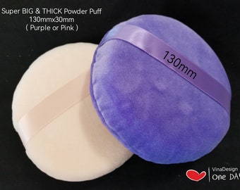 1pcs Super BIG&THICK Purple Powder Puff 130mmx30mm Large Powder Puff Big Pink Powder Puff Big Body Powder Puff 5 inch Giant Soft Powder Puff