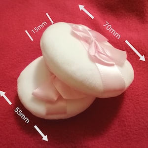 1pcs 55mm/70mm Pink Ribbon Powder Puff Thick White Powder Puff Thick ...