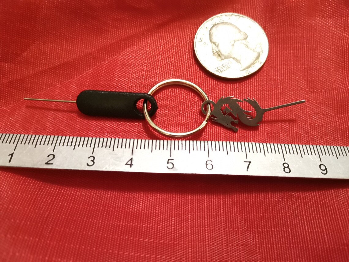 Sim Card Keychain Dragon Shape Stainless Steel Hard and Super Long Sim Card Opener ...