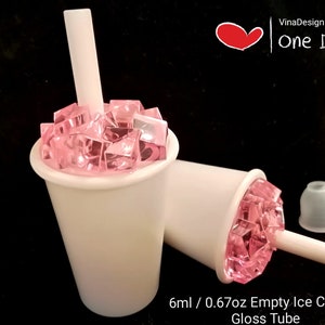 6ml / 0.20oz Empty Ice Cup Lip Gloss Tube Small Lip Glaze Bottle Cutie Lip Gloss Bottle Cold Drink DIY Lip Glaze Tube Travel Cosmetic Bottle