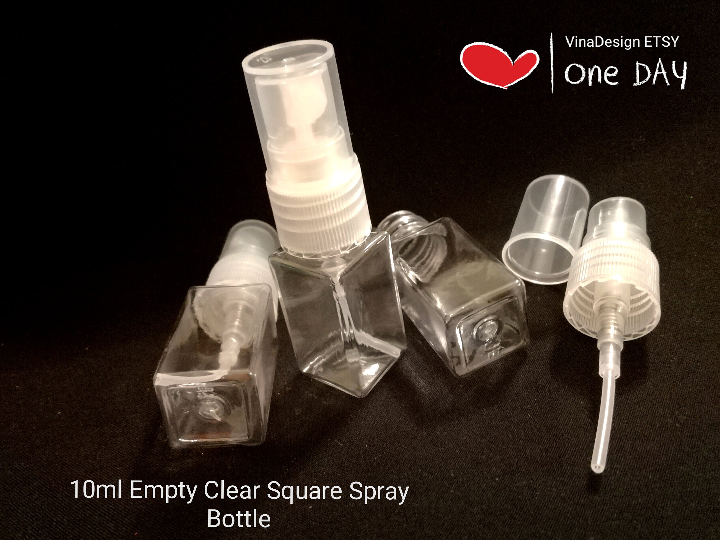 10ml / 0.33oz Square Empty Clear Bottle Spray Empty Bottle Small Travel Bottle Square Shape Plastic Spray Bottle Cosmetic Clear Spray Bottle