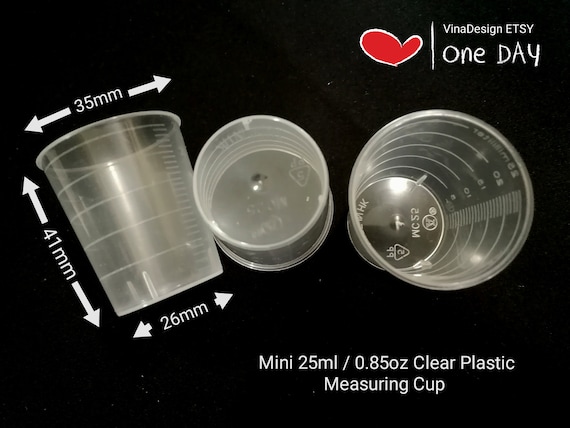 6pcs Mini 25ml /0.85oz Clear Plastic Measuring Cup Craft Tool Packing  Measurment Small Cup Liquid Measurement Plastic Cup Mini Cup Small Cup 