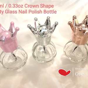 10ml Pink Crown Shape Empty Nail Polish Bottle Nail Polish Bottle Cutie Nail Polish Bottle Gold Empty Polish Bottle Small Sliver Nail Bottle