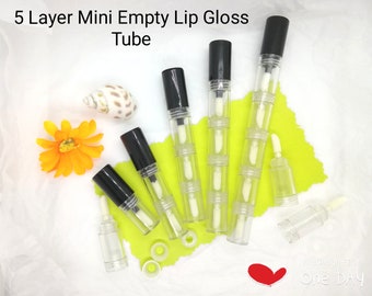 Mini 5 Layer Empty Lip Gloss Tube Lip Moisturizer Tube Small Lip Gloss Container Sample Lip Gloss Tube Lip Gloss Holder Slim Lip Gloss Tube