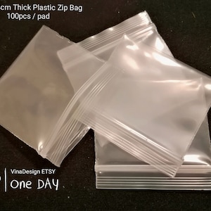 4cm x 4cm Thick Zip Bag 100 pcs / pad Small Plastic Zip Bag Storage Plastic Bag Reusable Plastic Bag Small Zip Bag Parts Bag Powder Zip Bag