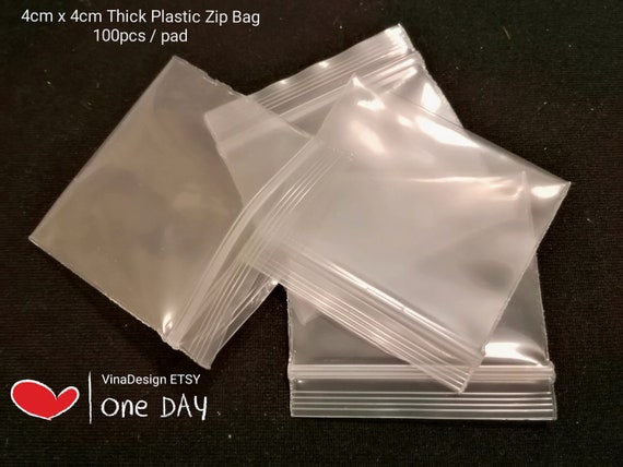 4cm X 4cm Thick Zip Bag 100 Pcs / Pad Small Plastic Zip Bag Storage Plastic  Bag Reusable Plastic Bag Small Zip Bag Parts Bag Powder Zip Bag 