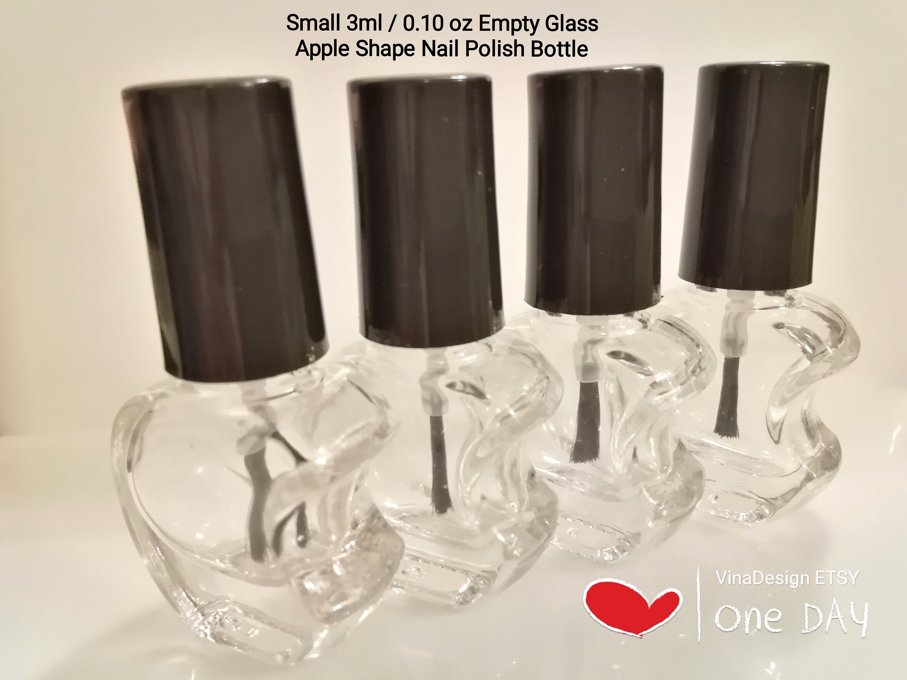 Clear Empty Glass Nail Polish Bottle .50 oz SleekShop.com