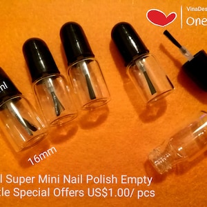 Mini 3ml Empty Glass Nail Polish Bottle Round Nail Polish Bottle Mini Nail Polish Bottle Doll Nail Polish Bottle Cutie Glass Empty Bottle