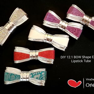 DIY 12.1 Bow Empty Lipstick Tube 12.1 ONLY White Empty Lipstick Bottle Bow Shape Empty Lipstick Tube LipBalm Tube Bright White Lipstick Tube