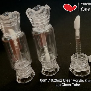 8gm / 0.26oz Acrylic Clear Candy Lip Gloss Tube Empty Transparent Lip Gloss Bottle Candy Shape Lip Glaze Tube Cutie Lip Gel Bottle Candy Box