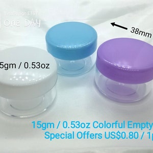 15g/0.53oz Large Color Empty Bottle Lotion Empty Bottle Small Travel Empty Bottle Round Plastic Bottle Cosmetic Case Cream Bottle Gel Bottle
