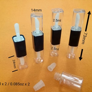 1 pcs Mini 2.5ml x 2 Double Head Empty Square Lip Gloss Tube Mini Square Lip Glaze Tube 2 Side Lip Gloss Tube Square Clear Lip Gloss Tube