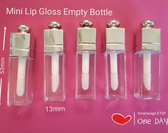 4ml Mini Silver Square Lip Gloss Empty Tube Moisturizer Bottle Small Square Empty Lip Gloss Container Sample Lip Gloss Bottle Serum Bottle