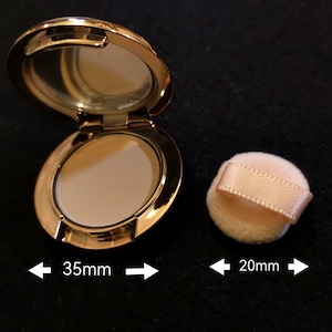 Super Mini Real Powder Compact Mirror Case w/ Power Puff Gold Compact Mirror Case Cosmetic Box AG Girl Cosmetic Case Reusable Cosmetic Box