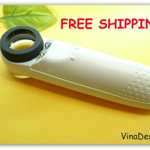 FREE Shipping Small Magnifier Jewelery Magnifying Glass 2 Led Lamp Magnifier Hand Held Magnifier Magnifier 20X Glass Magnifying With Pockets