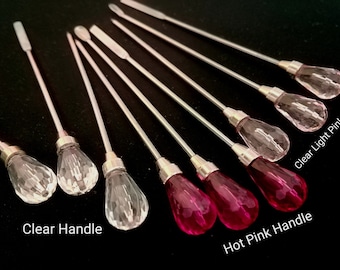 3 pcs Multi-Purpose Stainless Mini Spoon Mini Powder Spoon Glitter Spoon Long Needle Cosmetic Packaging Tool Set Stirring Rod Mixing Spoon