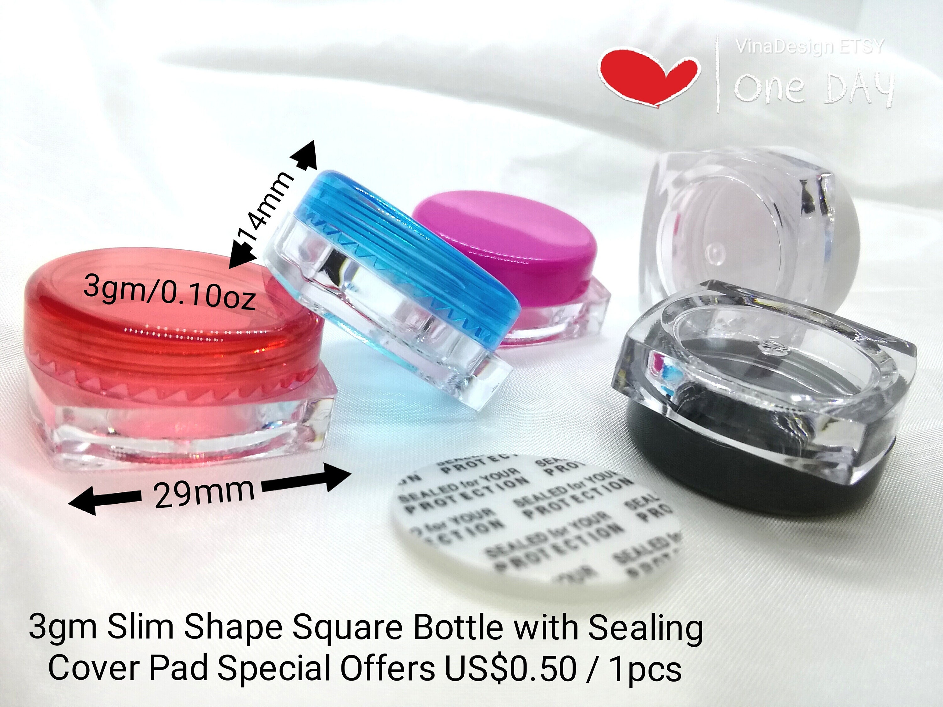 5gm Clear Acrylic Container Square Acrylic Bottle Small Cosmetic Case Eye  Shadow Powder Container Eye Cream Jar Powder Travel Small Bottle 