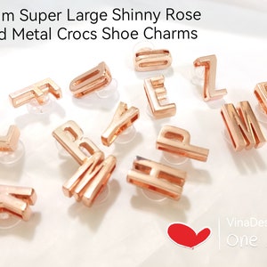 20mm Super Large Shinny Rose Gold Metal Crocs Shoe Charms Large Letter Crocs Shoe Charms Crocs Shoe Letter Charms Big Letter Charms