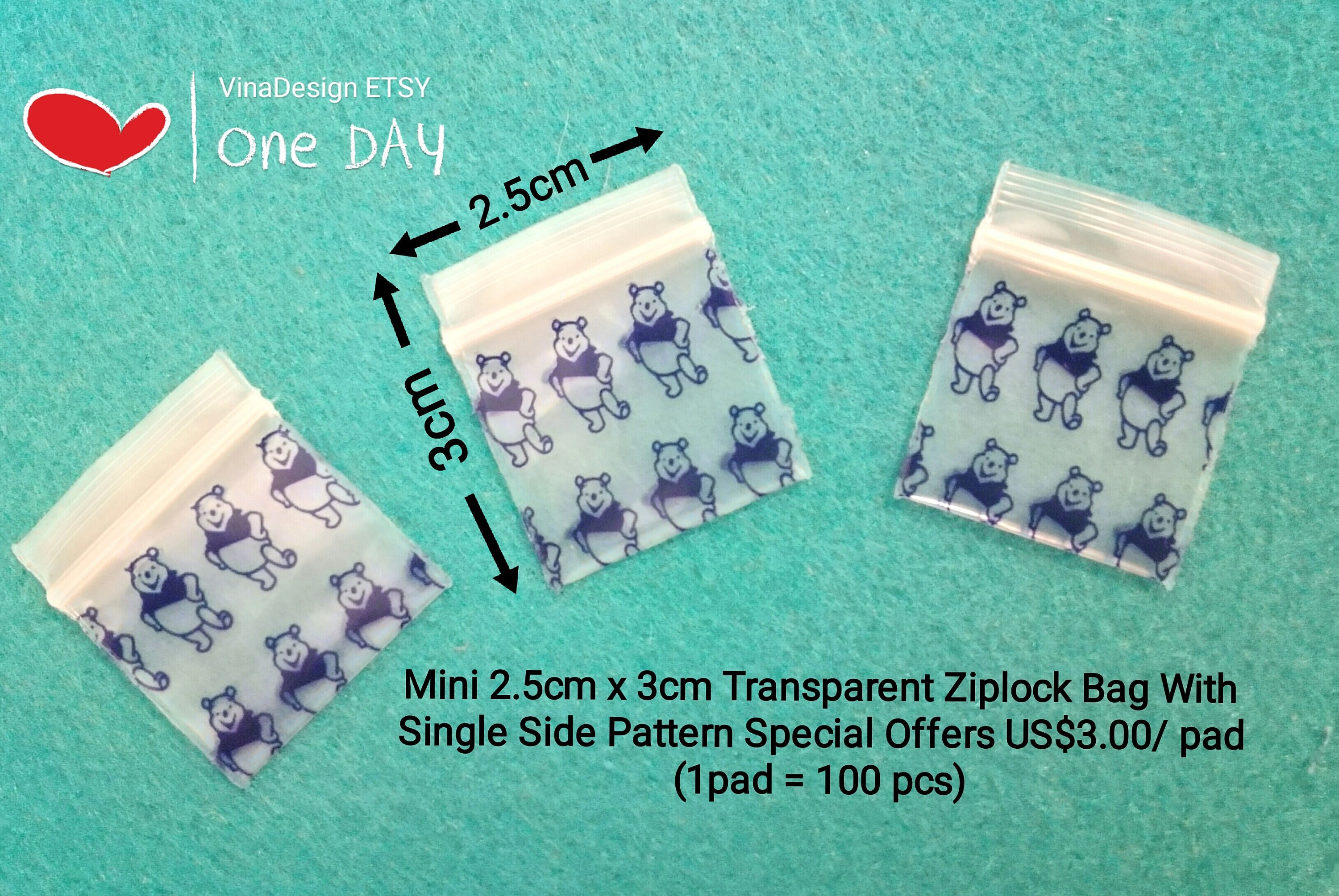 Mini Zip Bags/packs of Tiny 1.5inch by 1.5inch Polyvinyl Apple Brand Baggies  