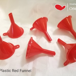 3pc Mini Plastic Red Funnel Plastic Color Funnel Small Perfume Divider Cutie Plastic Funnel Small Liquor Funnel Spray Bottle Funnel Red Tool