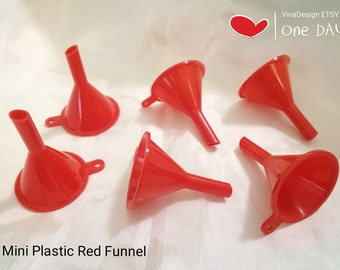 3pc Mini Plastic Red Funnel Plastic Color Funnel Small Perfume Divider Cutie Plastic Funnel Small Liquor Funnel Spray Bottle Funnel Red Tool