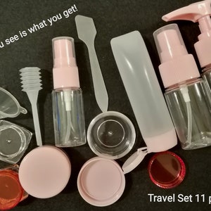 11pcs Empty Cosmetic Travel Kit Empty Spray Bottle Set Small Plastic Squeeze Bottle Travel Set Empty Lotion Kit  Empty Cream Cosmetic Funnel