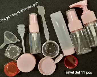 11pcs Empty Cosmetic Travel Kit Empty Spray Bottle Set Small Plastic Squeeze Bottle Travel Set Empty Lotion Kit  Empty Cream Cosmetic Funnel