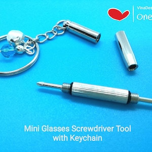 Mini Glasses Multi-Function Screwdriver W/ Keychain and Charms Mini Flat Head Screwdriver Mini Hexagon Screwdriver Mini Philips Screwdriver