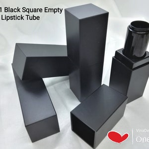 High Quality 12.1 Black Square Shape Empty Lipstick Tube Empty LipBalm Bottle Empty Lipstick Bottle Black LipStick Tube