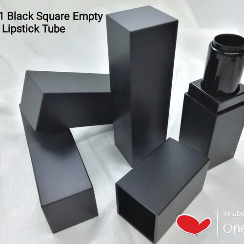 High Quality 12.1 Black Square Shape Empty Lipstick Tube Empty LipBalm Bottle Empty Lipstick Bottle Black LipStick Tube