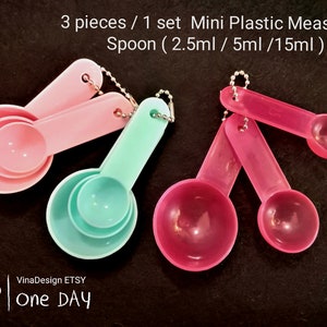 3 pcs Small Plastic Measuring Spoon 5oz Measuring Spoon 5ml Measuring Spoon 15ml Measuring Spoon Pink Measuring Spoon Powder Measuring Tool