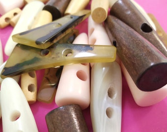 20mm - 54mm 28pcs Brown Wooden Toggle Acrylic Toggle Button Big Toggle Button Big Toggle Light Pink Toggle Button Large Wooden Toggle Button