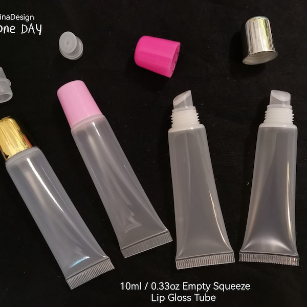 10ml Empty Squeeze Lip Gloss Tube Gold Squeeze Tube Soft Lip Glaze Tube Silver Lip Gel Bottle Hot Pink Squeeze Lip Gloss Tube Pink Soft Tube