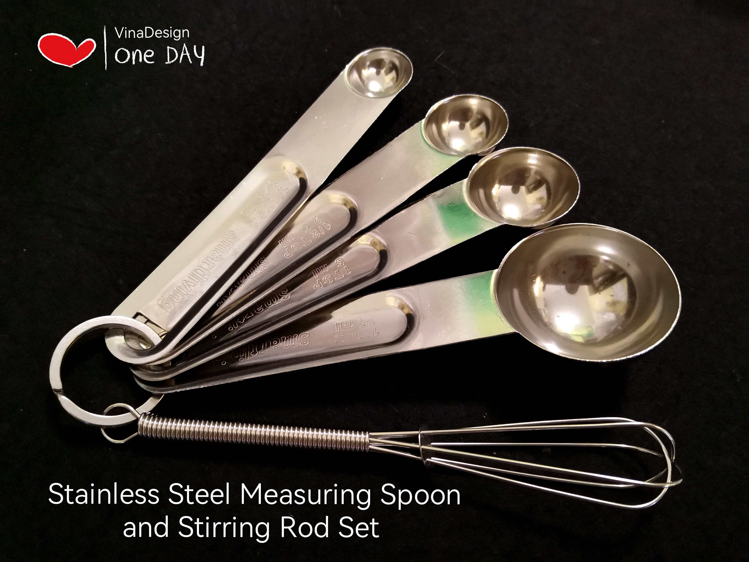 CoaGu Measuring Spoons 1 & 2 Tablespoons Long Handle Stainless Steel C